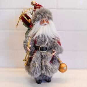 Adorable Vintage Rustic Mountain Man Santa Claus Ornament/TableTop-Standing-10”H